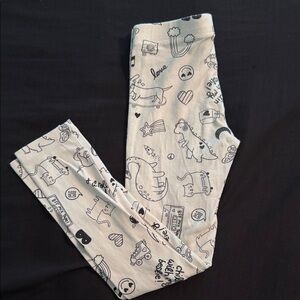 Kids Cream Graphic Leggings
